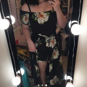 Black and floral romper